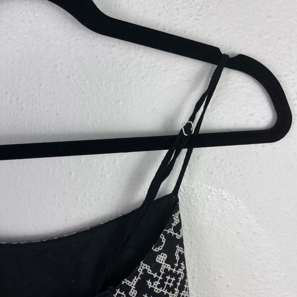 Hazel Women's Black Peasant Flowy Boho Empire Waist Strappy Tank Top Small Y2K - Picture 4 of 8